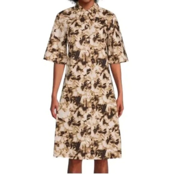 Samsoe Samsoe NWT Demi Shirt Dress Camo Clay Short Sleeve size M Organic Cotton - Picture 1 of 10